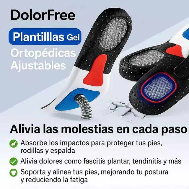 Dolor Free Plantillas Gel Ortopedicas Ajustables